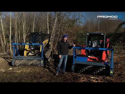 Our high and standard flow skid steer mulchers in some side by side action  Promac HSM 60 vs HSL 60