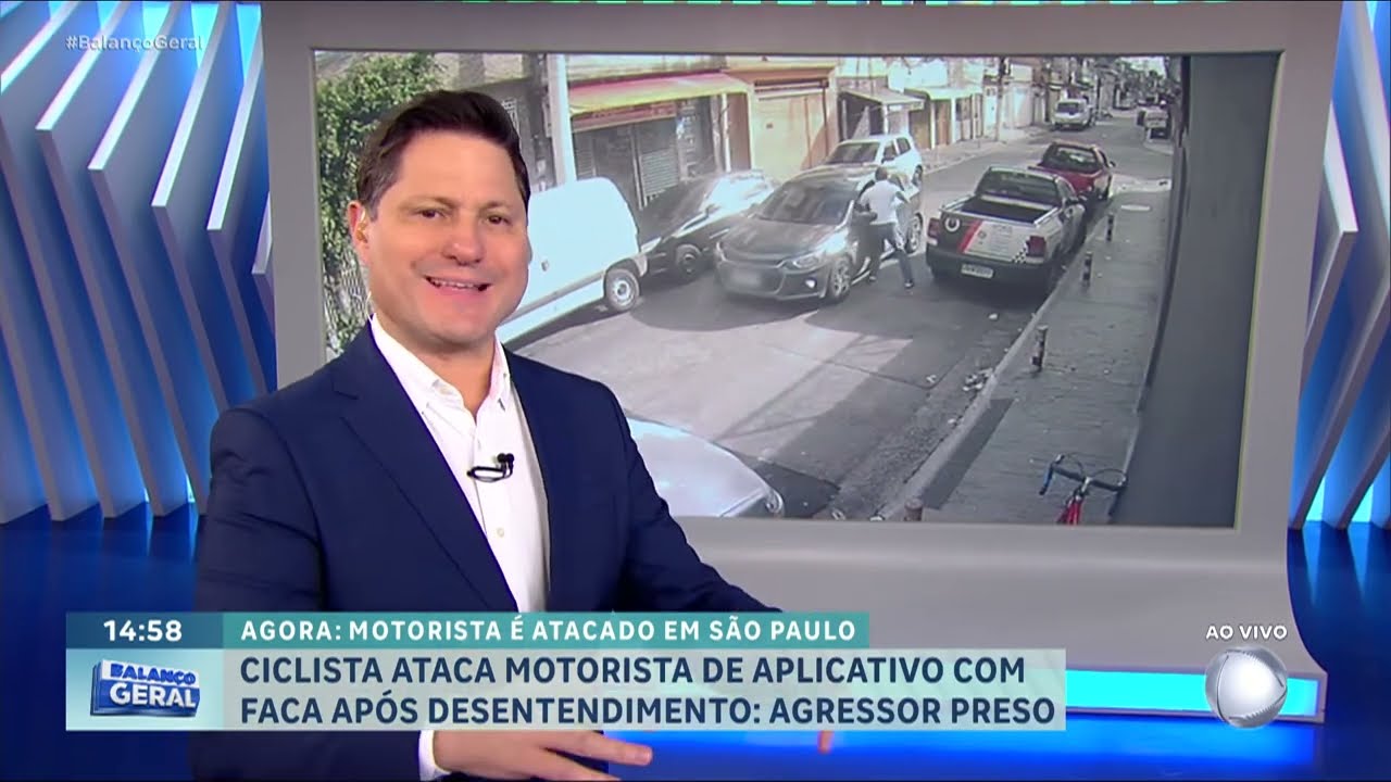 Ciclista esfaqueia motorista de aplicativo após mal entendido no trânsito | BALANÇO GERAL