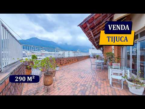 TIJUCA JUNTO IGREJA SANTO AFONSO COBERTURA PANORÂMICA 290M² PREÇO INCRÍVEL PARA REFORMAR 3 QUARTOS