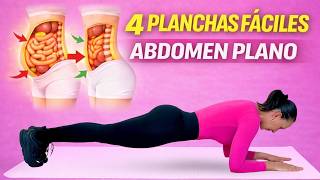 4 Planchas Fáciles para ABDOMEN PLANO | No más abdomen FLÁCIDO Y CAÍDO | Aptas para principiantes