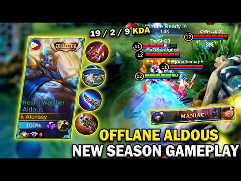 ALDOUS OFFLANE NEW SEASON GAMEPLAY!🔥EZ MANIAC😱ALDOUS BEST BUILD 2021 - MLBB