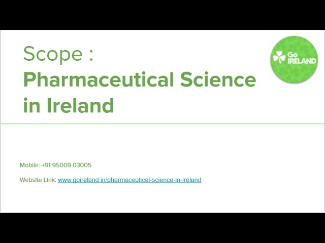 Scope of Pharmaceutical Science in Ireland