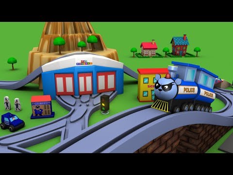 Trains for children - police cartoon for children - chu chu cartoon - Police car - Toy Factory Video