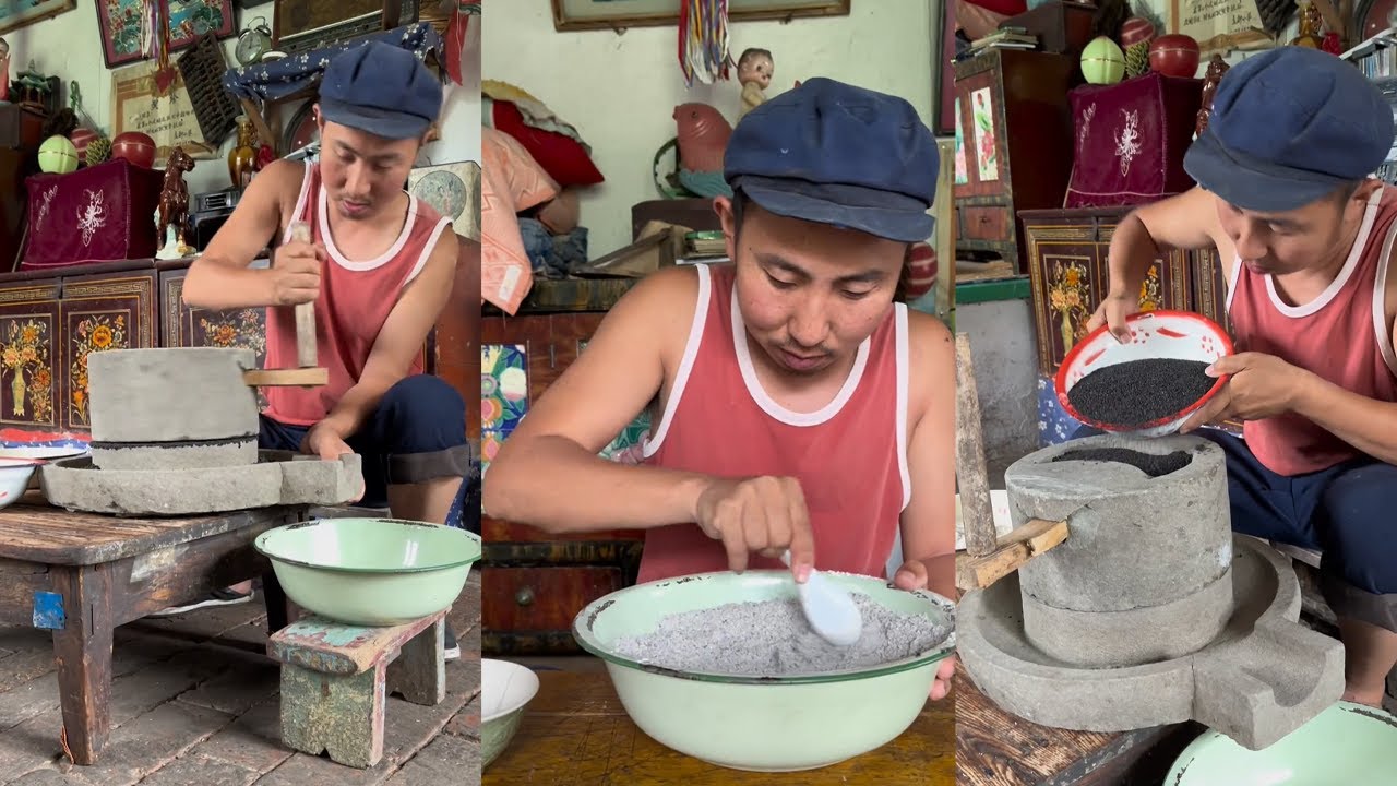 传统手工黑芝麻糊，美味养生超简单#food #民间手艺人 #funny