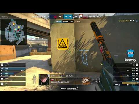 Virtuspro vs Mousesports. oskar quad kill to secure the first pistol round