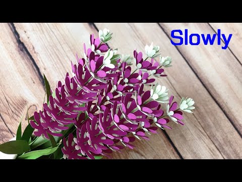 ABC TV | How To Make Lavender Paper Flower With Shape Punch #2 (Slowly) - Craft Tutorial