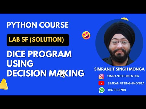Lab 5f Dice Problem Solution Solution Python Program Simranjit Singh Monga