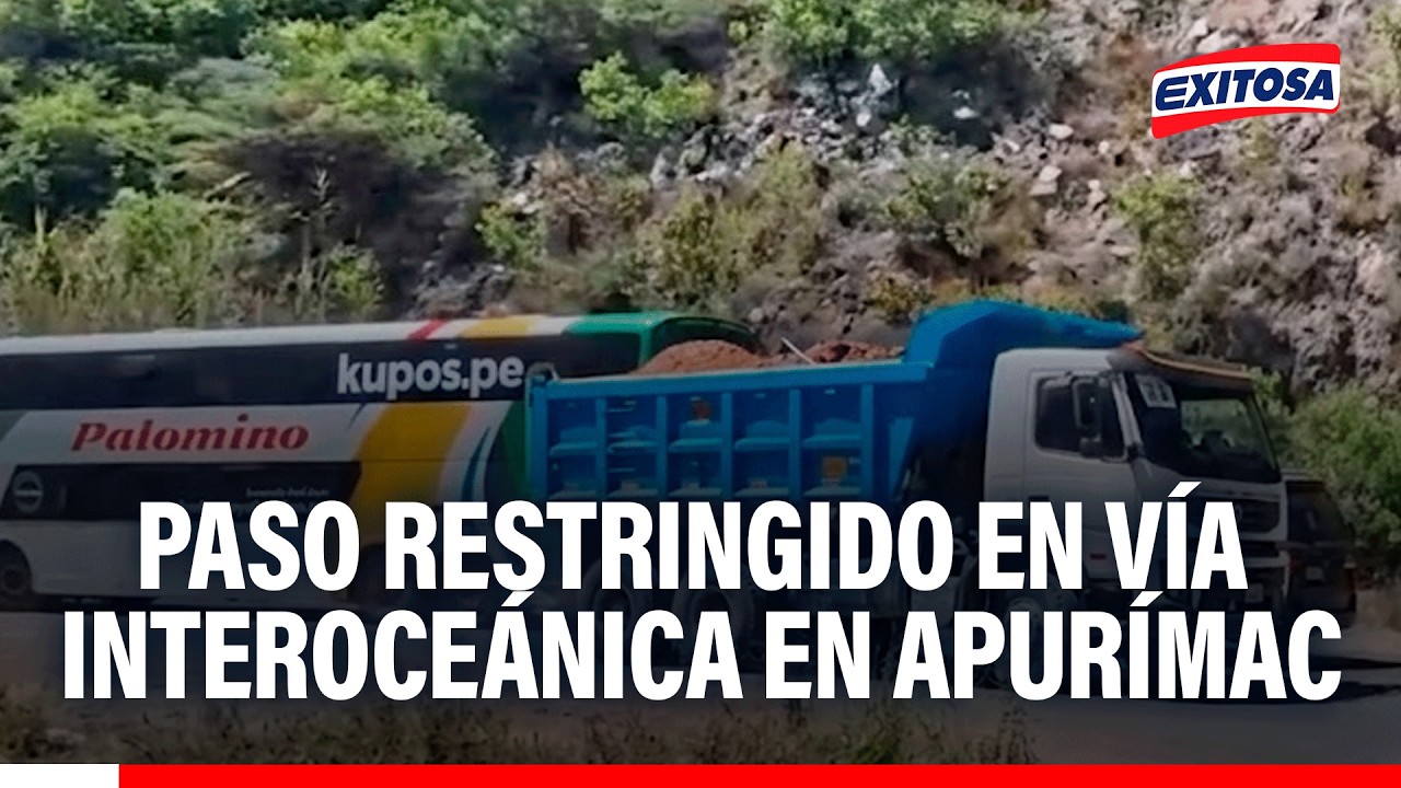 🔴🔵Paso en la Vía Interoceánica en Apurímac restringido por grietas que ha sufrido la vía