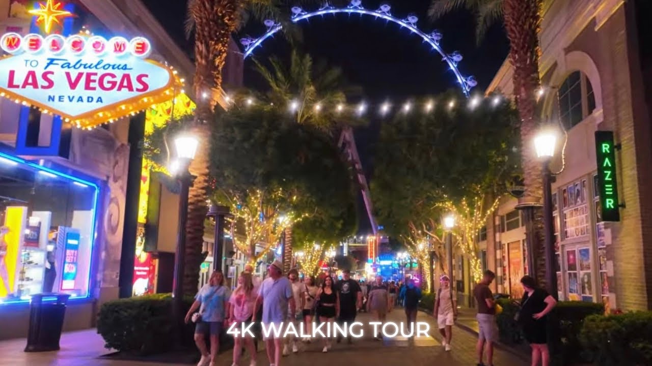 [4k] Las Vegas Walk - The LINQ Promenade