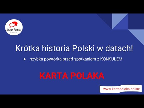 #картаполяка  Historia Polski -  krótka powtórka przed rozmową z Konsulem na Kartę Polaka
