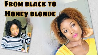 How to dye natural hair from jet black to honey blonde without bleach/dye natural hair honey blonde