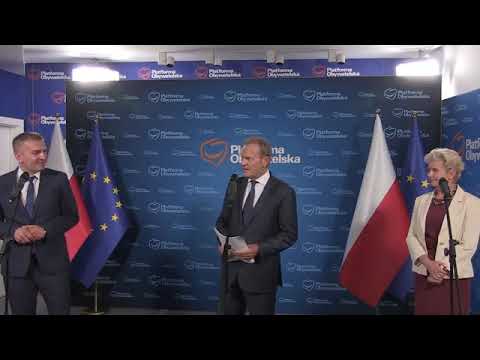 Donald Tusk i pytanie od Miłosza Kłeczka TVP info.