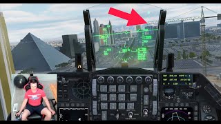 Real Fighter Pilot Buzzes Las Vegas Strip in Combat Simulator