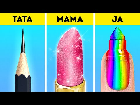 WYZWANIE W RYSOWANIU: MAMA vs TATA vs JA || Fajne pomysły i DIY dla kreatywnych rodziców od 123 GO!