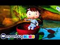 Row Row Row Your Boat V1 Cars Trucks Vehicles Cartoon Moonbug Kids
