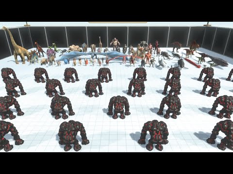 BLACK LAVA GOLEM VS ALL - ARBS MOD - Animal Revolt Battle Simulator