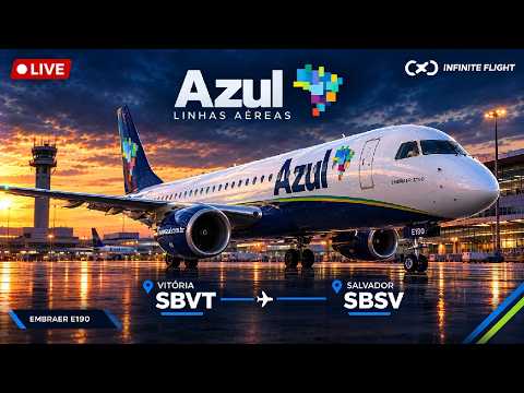 🟢 LIVE | Vitória ➝ Salvador | AZUL AD2149 ✈️ Embraer E190-E1 | Infinite Flight