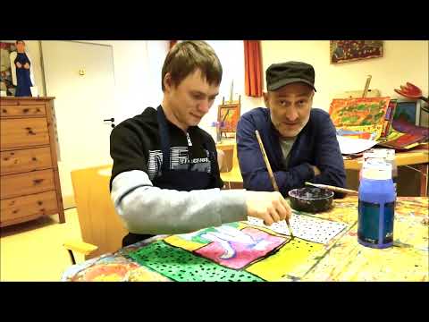 Malstunde im Farbwelten Atelier Huckfeld. (Artists with disabilities)