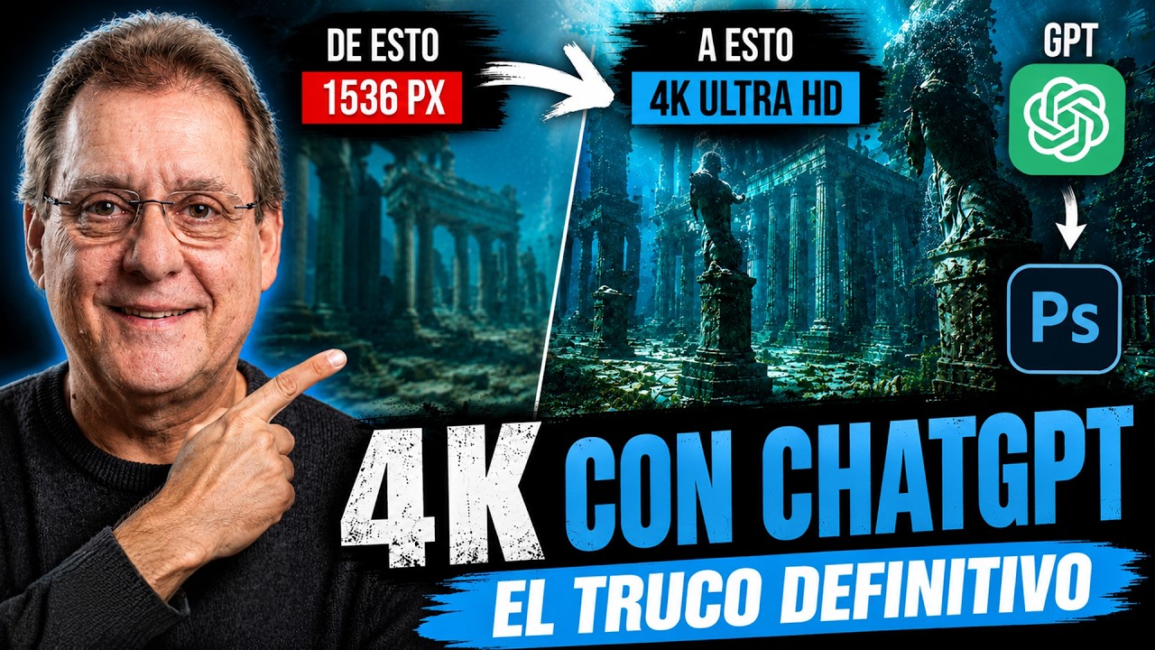 🤯 ChatGPT + Photoshop: El TRUCO para generar IMÁGENES 4K PERFECTAS