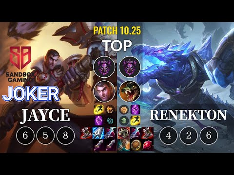 SB joker Jayce vs Renekton Top - KR Patch 10.25