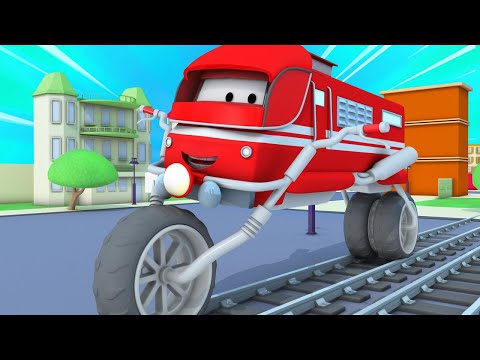 Поезд Трой -  Поезд мотоцикл - Автомобильный Город 🚄 детский мультфильм