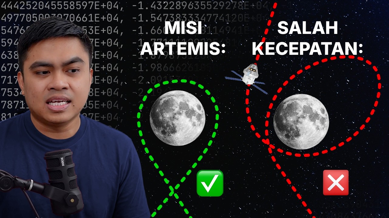 Aku mensimulasikan lintasan orbit misi Artemis II. Ini gila...