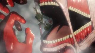 COLOSSAL TITAN EATS YMIR | Attack on Titan Season 2 Episode 7