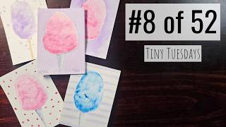 How to Paint Cotton Candy in Watercolor | Easy Tiny Painting for Beginners