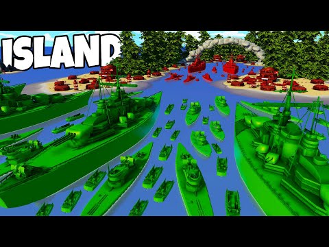 Green ARMY MEN Beach Invasion of SNAKE ISLAND... - Attack on Toys