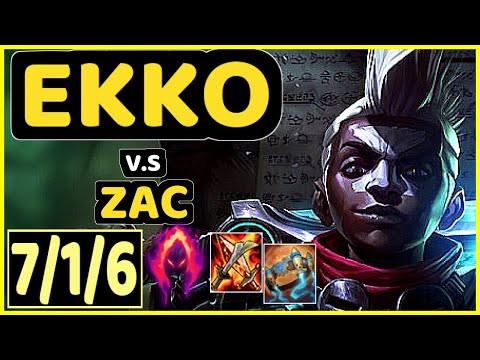 ALBETRAYBER (EKKO) vs ZAC - 7/1/6 KDA JUNGLE GAMEPLAY - EUW Ranked GRANDMASTER