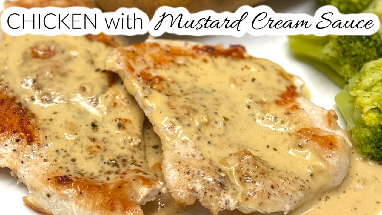 CHICKEN WITH MUSTARD CREAM SAUCE, Chicken Recipes, Chicken Dinner Recipes, Creamy Chicken, Dinner