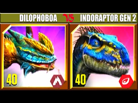 DILOPHOBOA VS INDORAPTOR GEN 2 | JURASSIC WORLD THE GAME