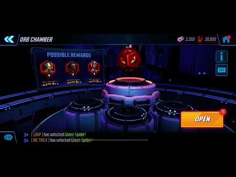 Ghost Spider 19 RS orbs 2 elite 4 1 elite 5 opening Marvel Strike Force MSF (poor sound quality 😅)