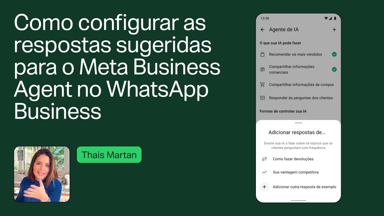 Como responder mais rápido com respostas sugeridas por IA no WhatsApp | WhatsApp Business