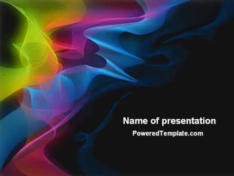 Abstract Rainbow Stripes Powerpoint Template By Poweredtemplate Com