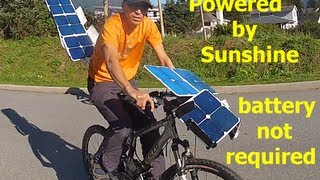 Watch amazing! Solar electric bicycle NO battery power required