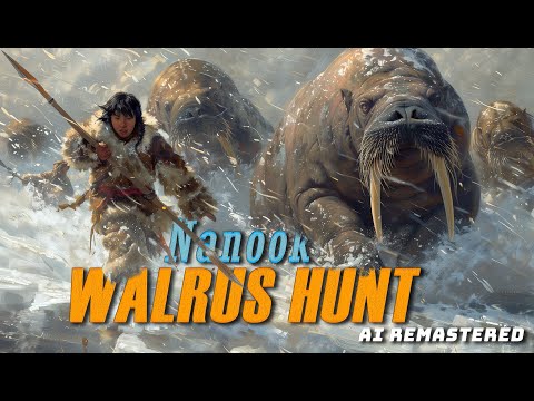 Beach Battle: Inuit Hunters Confront a Huge Walrus in the Arctic