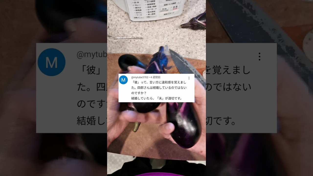 【自炊日記】なすの肉詰め作りながら夫への「彼」呼びについて説明しました('∇')【japanese cooking vlog】 #shorts