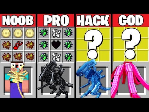 Minecraft Battle: ALIEN CRAFTING CHALLENGE ~ NOOB vs PRO vs HACKER vs GOD - Super Animation