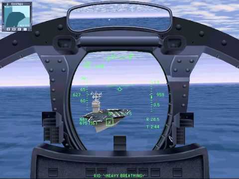 Buzzing the carrier in F-14 (JetFighter 3 Classic vs U.S.Navy Fighters Gold)