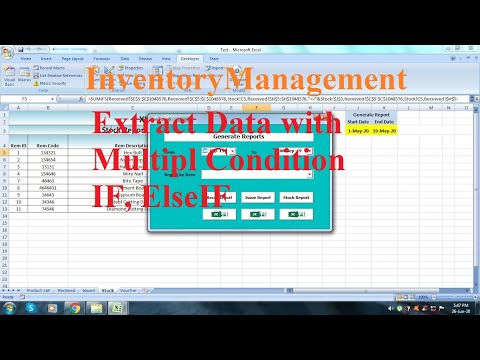 Inventory Management in Excel VBA Tutorial Part 12 - Generate Report using Multiple conditions