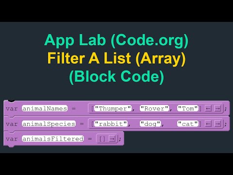 Filter A List (Array) - Block Code - Code.org (App Lab)