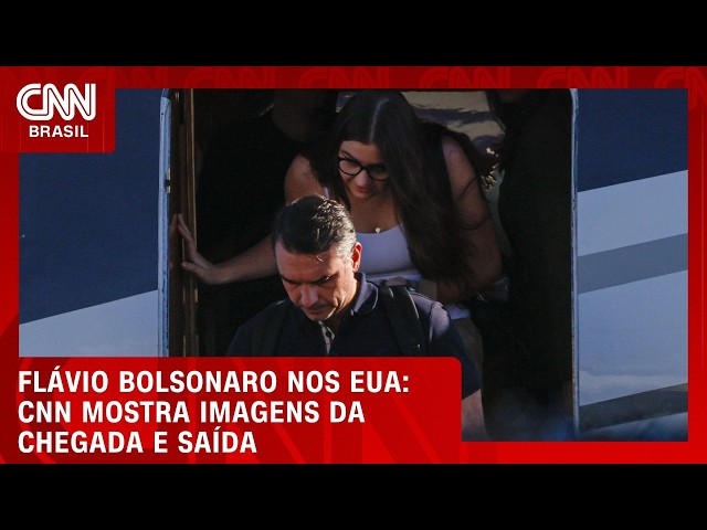 Veja o momento da chegada de Flávio Bolsonaro aos EUA | CNN BRASIL