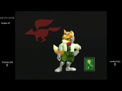 GSS 71 SSBM - Tiramisu [W] (Fox) vs. bonfire10 [L] (Sheik) - Melee GF