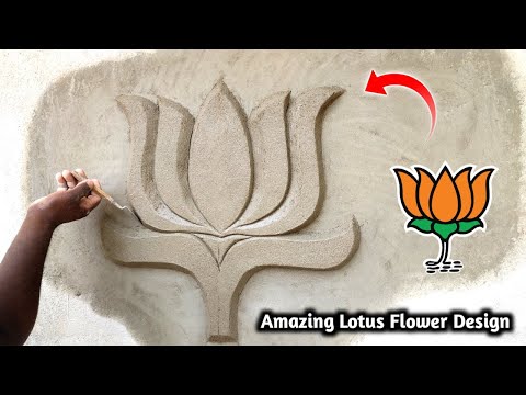 Amazing Lotus Flower Design 🌷 | 2021 | Kamal Phool || Padam Phool Cement Sand And Plastering Design