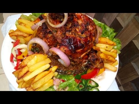 Poulet braisé / poulet au barbecue / Grillade de poulet / poulet grillé au charbon de bois Sénégal