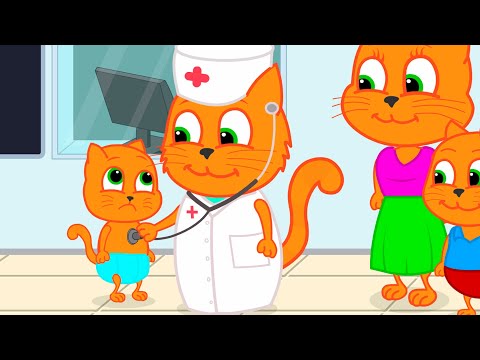 Cats Family in English - Children's Stethoscope Cartoon for Kids