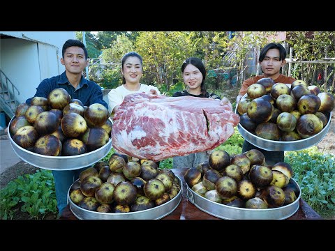 Palm fruit with pork ribs cooking | Delcious palm fruit recipes