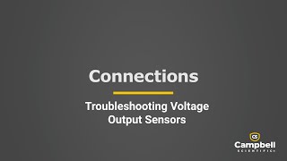 troubleshooting voltage output sensors
