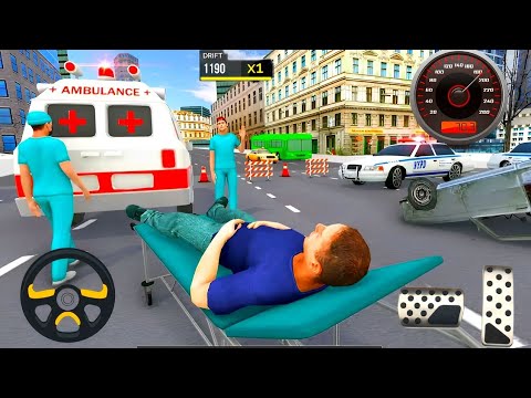 Ambulance driving - car doctor ambulance rescue van city driving simulator android Gameplay